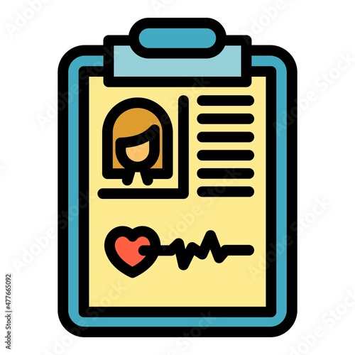 Online health results icon. Outline online health results vector icon color flat isolated