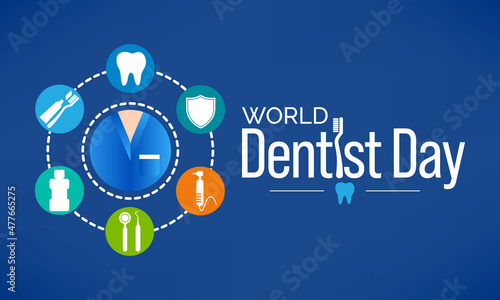 World Dentist's day is observed every year in February, Vector illustration