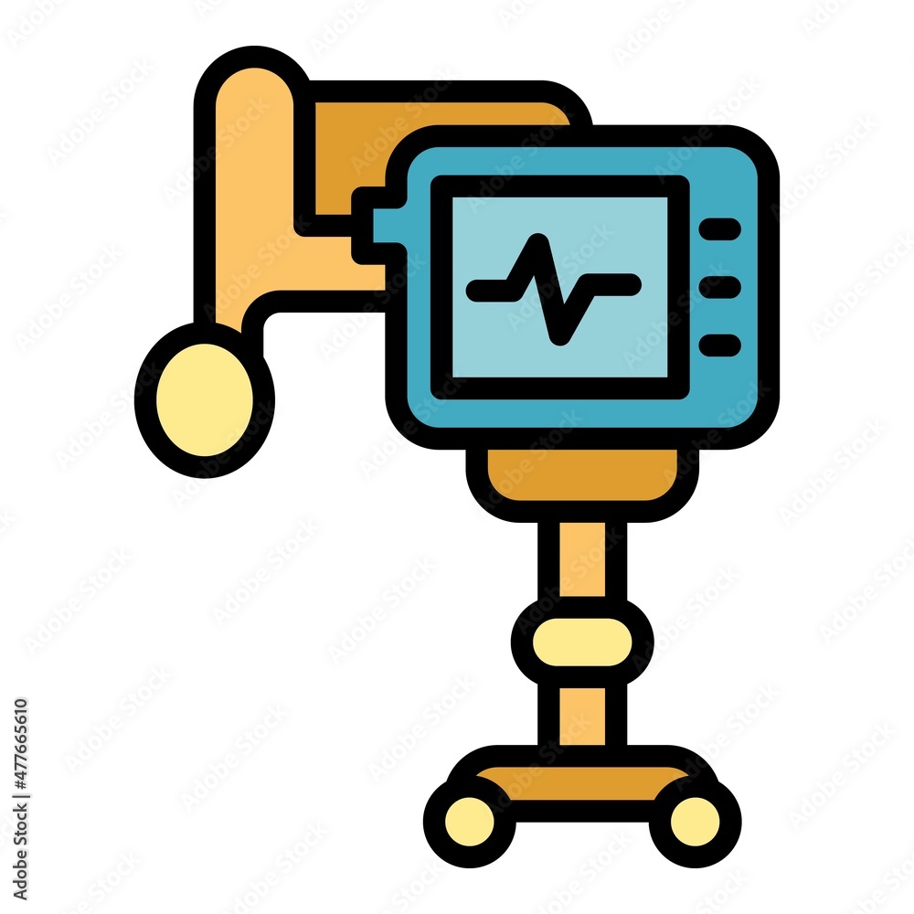 Device ventilator medical machine icon. Outline device ventilator medical machine vector icon color flat isolated Device ventilator medical machine icon. Outline device ventilator medical machine vector icon color flat isolated
