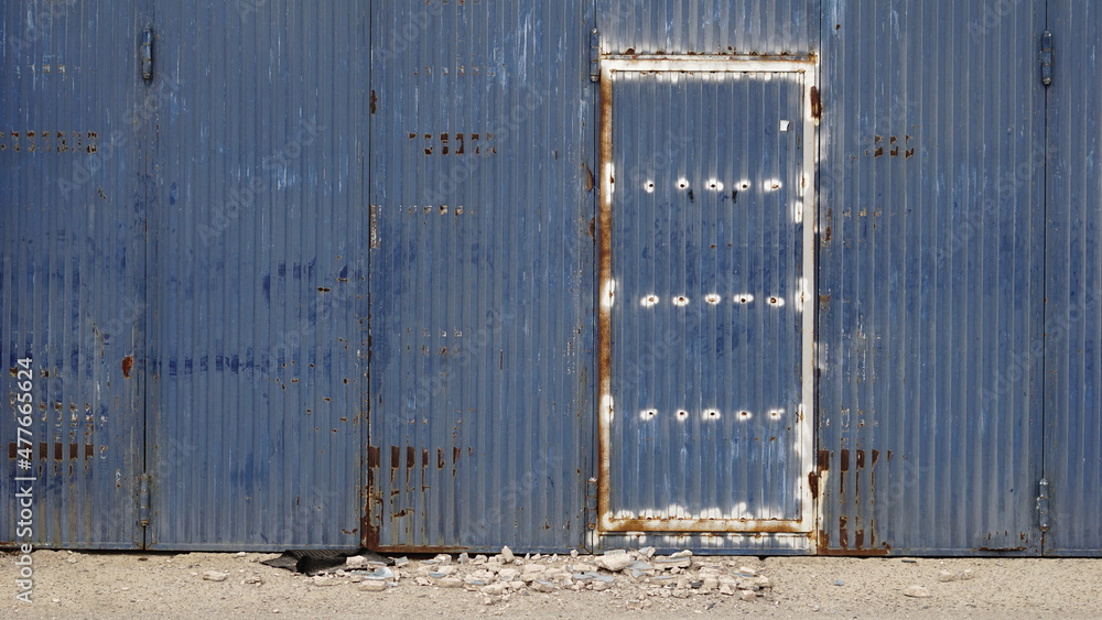 damaged iron industrial door background