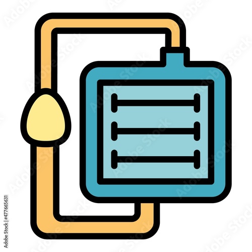 Doctor ventilator medical machine icon. Outline doctor ventilator medical machine vector icon color flat isolated