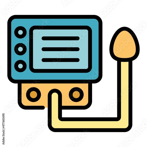 Examination ventilator medical machine icon. Outline examination ventilator medical machine vector icon color flat isolated