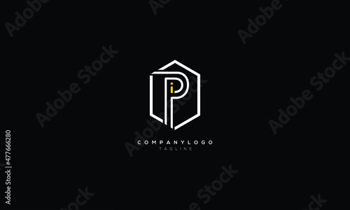 IP PI Abstract initial monogram letter alphabet logo design