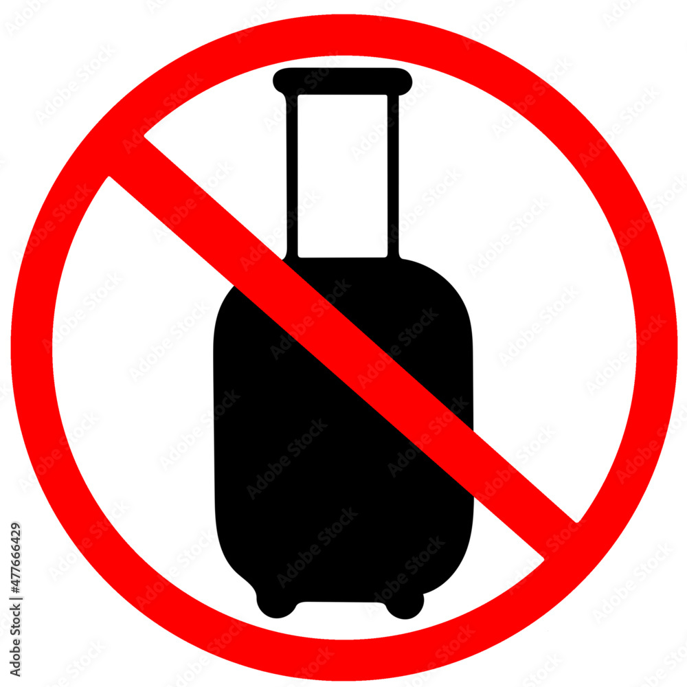 luggage not allowed, prohibition, passenger suitcase not allowed circle
