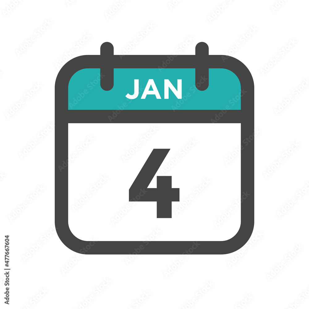 January 4 Calendar Day or Calender Date for Deadlines or Appointment January 4 Calendar Day or Calender Date for Deadlines or Appointment