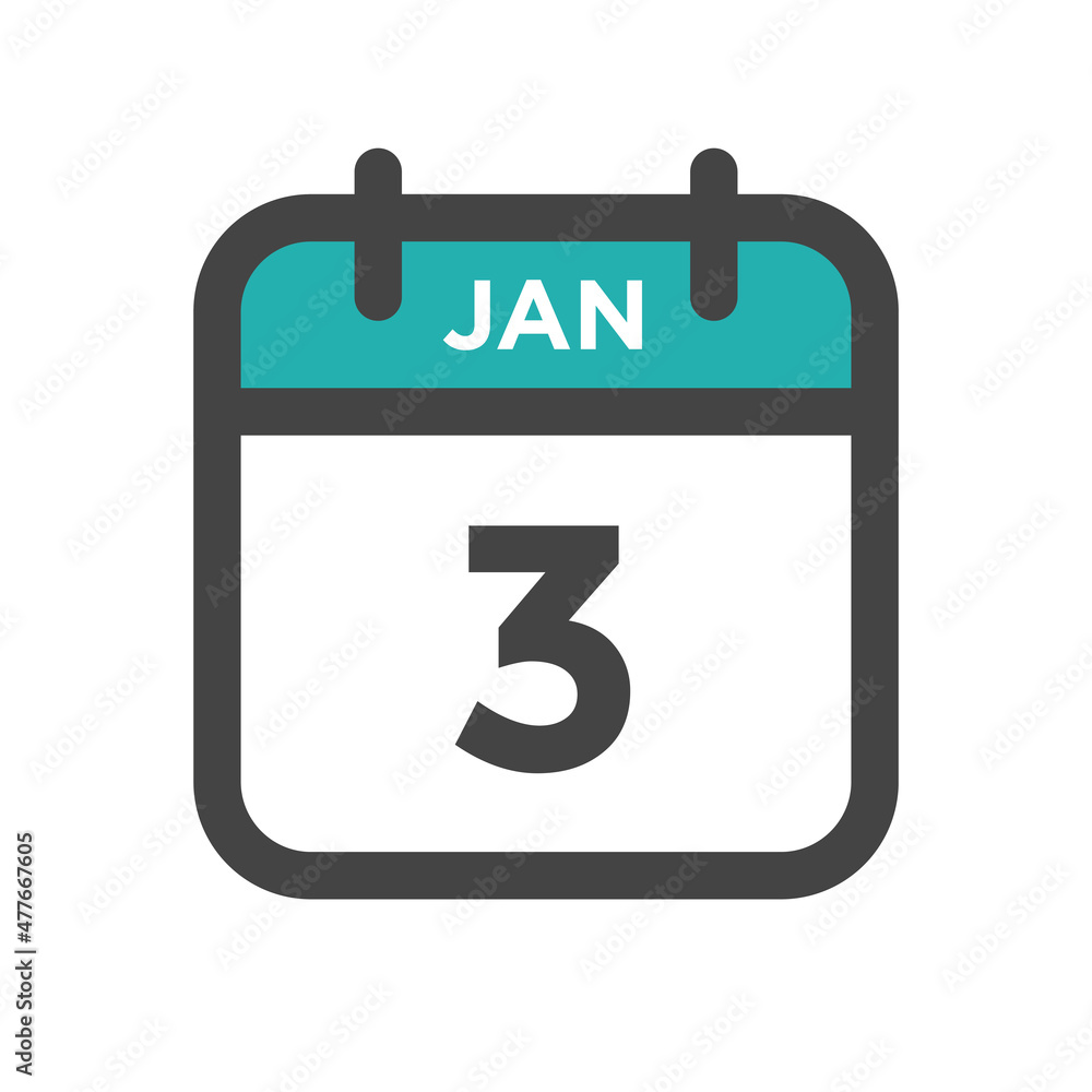 January 3 Calendar Day or Calender Date for Deadlines or Appointment January 3 Calendar Day or Calender Date for Deadlines or Appointment