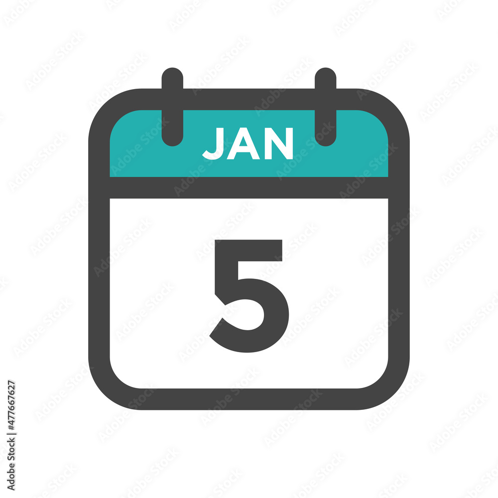 January 5 Calendar Day or Calender Date for Deadlines or Appointment January 5 Calendar Day or Calender Date for Deadlines or Appointment