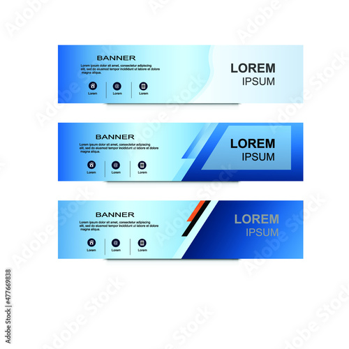 Web banners set. Light blue color banners, gardinet color´s