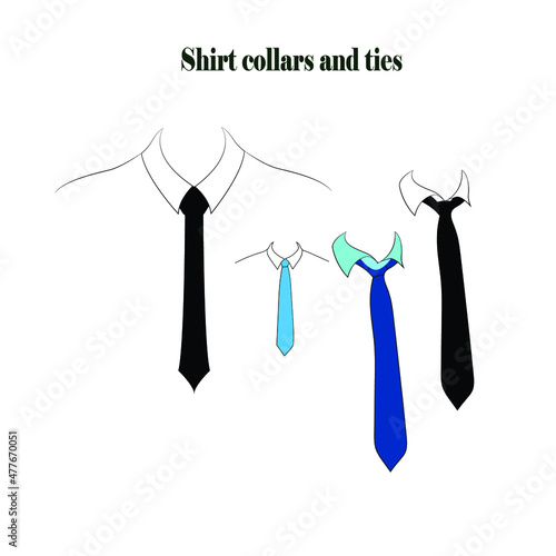 Men's dress shirt collars and ties