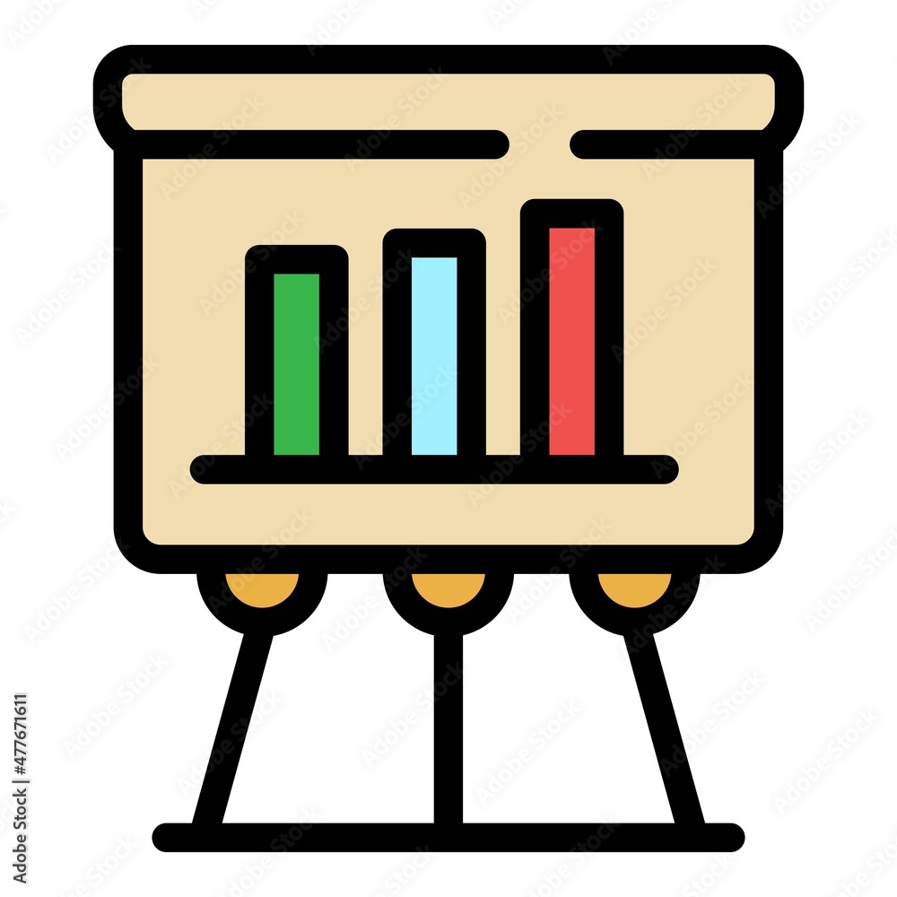 Problem chart icon. Outline problem chart vector icon color flat isolated Problem chart icon. Outline problem chart vector icon color flat isolated