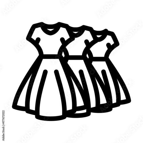 bridesmaid dress line icon vector. bridesmaid dress sign. isolated contour symbol black illustration