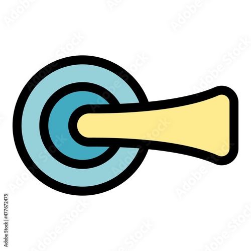 Door handle control icon. Outline door handle control vector icon color flat isolated