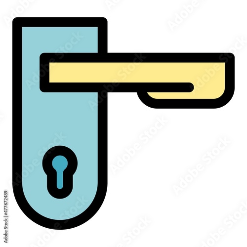 Doorknob icon. Outline doorknob vector icon color flat isolated