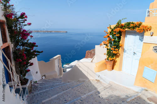 Fototapeta Naklejka Na Ścianę i Meble -  beautiful details of Santorini island, Greece