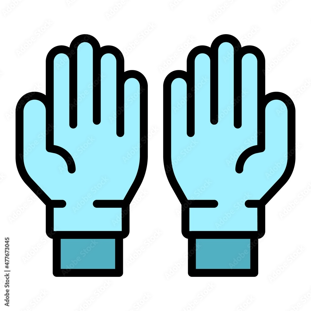 Doctor medical gloves icon. Outline doctor medical gloves vector icon color flat isolated Doctor medical gloves icon. Outline doctor medical gloves vector icon color flat isolated