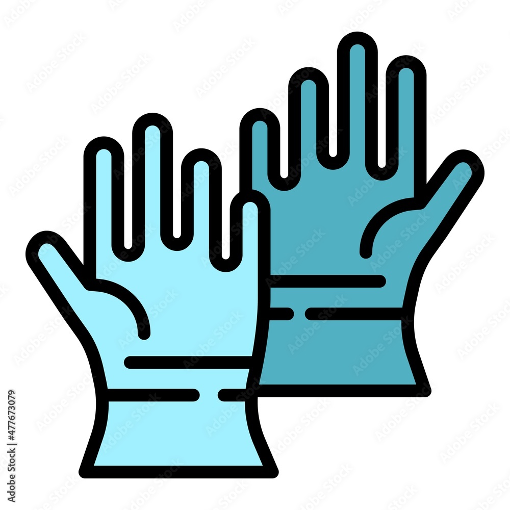 Cold medical gloves icon. Outline cold medical gloves vector icon color flat isolated Cold medical gloves icon. Outline cold medical gloves vector icon color flat isolated