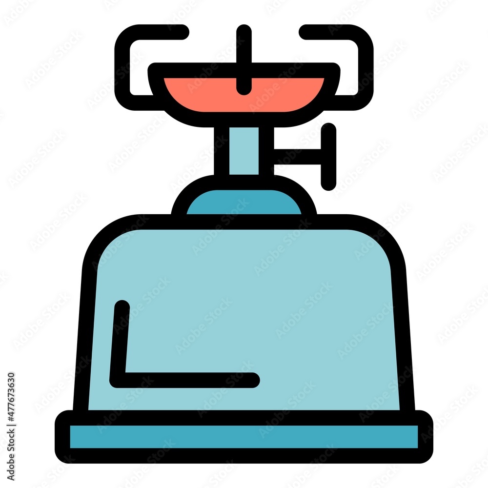 Steel gas stove icon. Outline steel gas stove vector icon color flat isolated Steel gas stove icon. Outline steel gas stove vector icon color flat isolated