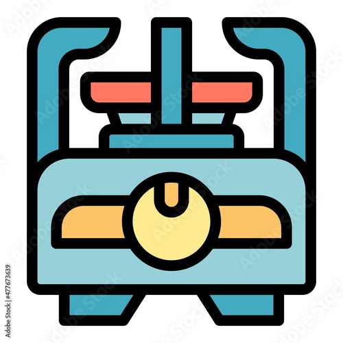 Metal gas stove icon. Outline metal gas stove vector icon color flat isolated