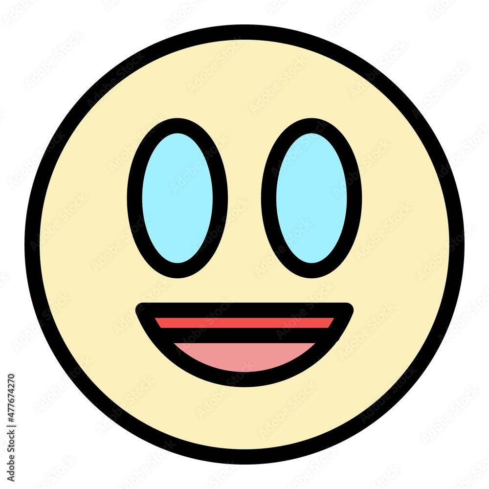 Party emoji icon. Outline party emoji vector icon color flat isolated Party emoji icon. Outline party emoji vector icon color flat isolated