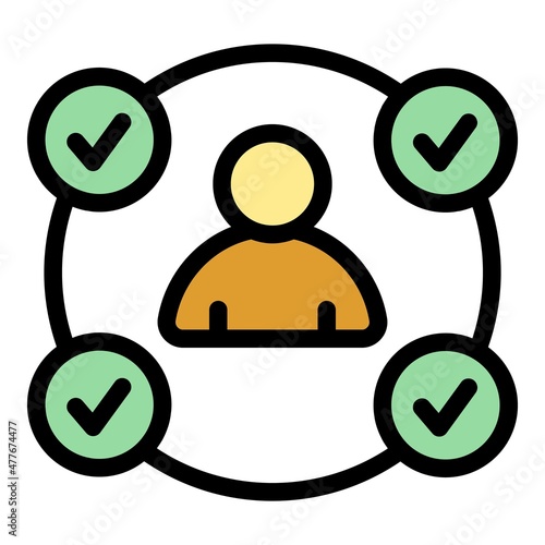 Business collaboration icon. Outline business collaboration vector icon color flat isolated
