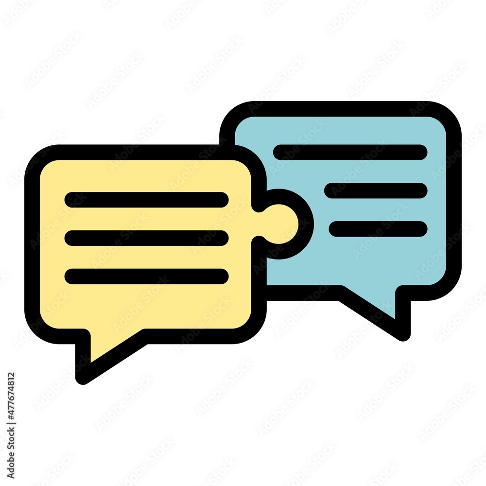 Business collaboration chat conversation icon. Outline business collaboration chat conversation vector icon color flat isolated Business collaboration chat conversation icon. Outline business collaboration chat conversation vector icon color flat isolated