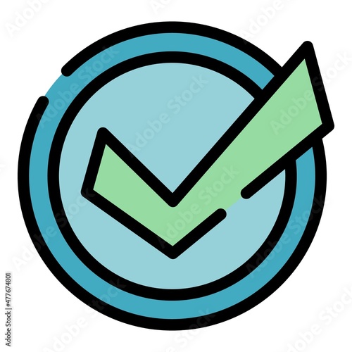Business collaboration approved icon. Outline business collaboration approved vector icon color flat isolated