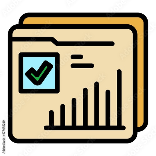 Expertise of statistical icon. Outline expertise of statistical vector icon color flat isolated