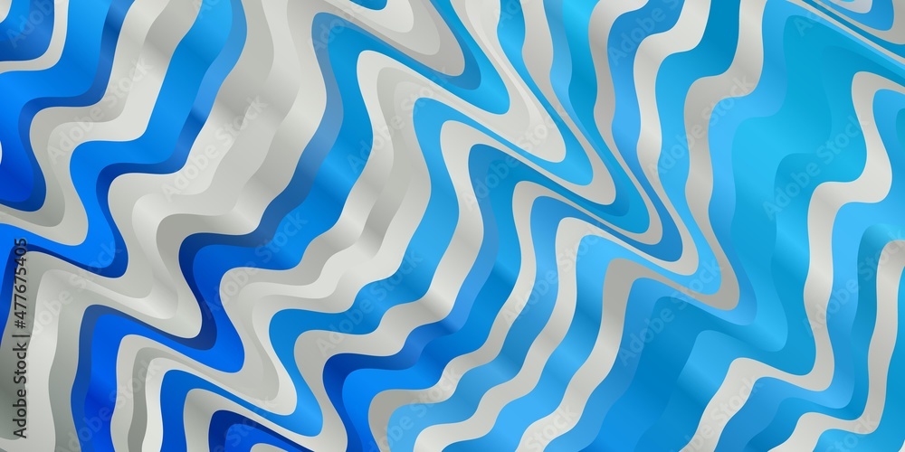 Fototapeta premium Light BLUE vector pattern with curves.