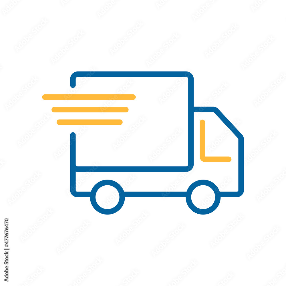 Fast shipping delivery truck vector flat icon Fast shipping delivery truck vector flat icon