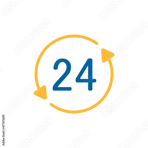 Service twenty four hours vector icon