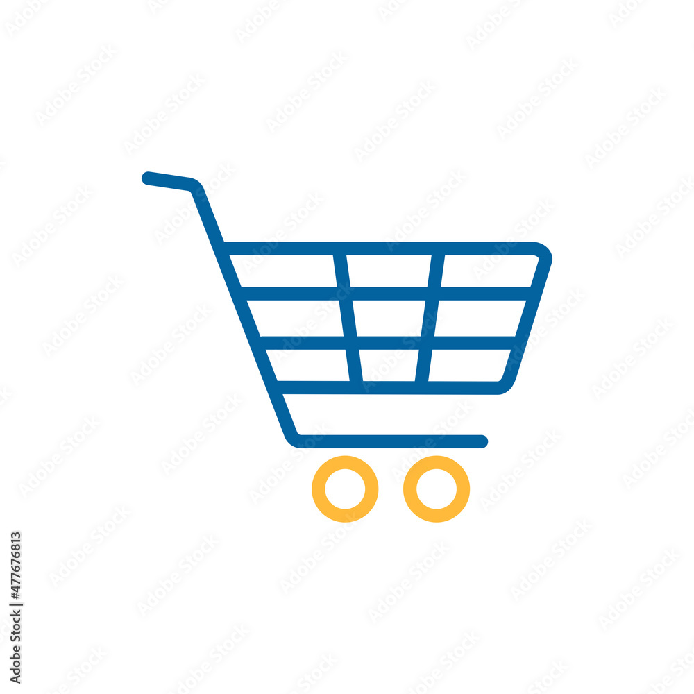 Shopping mall cart isolated vector icon Shopping mall cart isolated vector icon