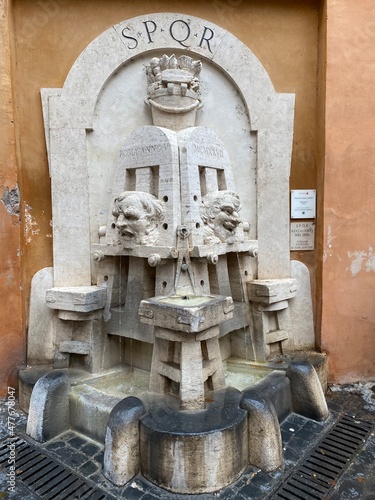 detail of the artist fountain in via margutta, Rome old town photo