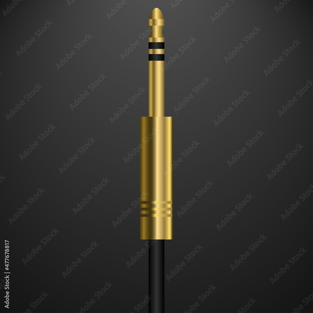 Gold plated jack trs audio plug. Gold plated jack trs audio plug.