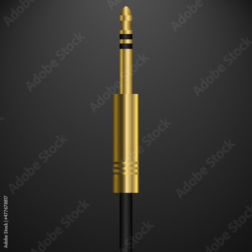 Gold plated jack trs audio plug.