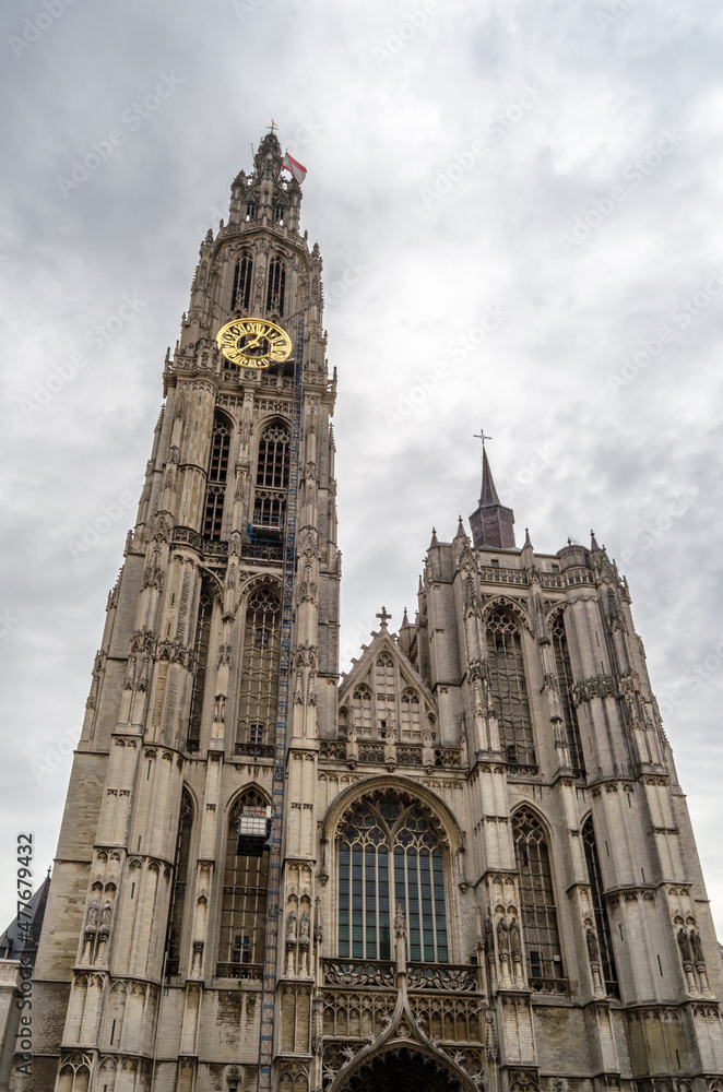Gothic cathedral in Antwerp, Flanders, Belgium