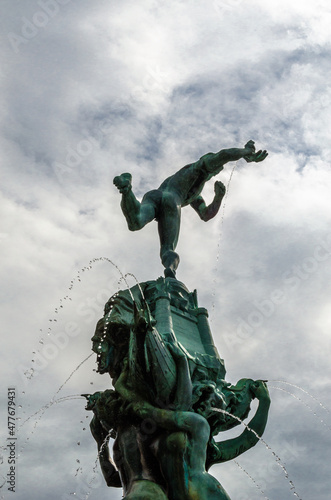 Famous fountain in Antwerp, Belgium