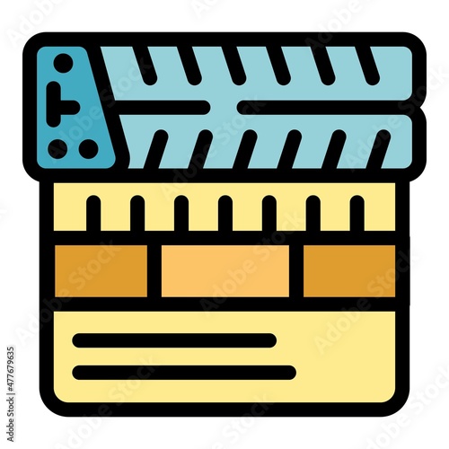 Movie actualization icon. Outline movie actualization vector icon color flat isolated