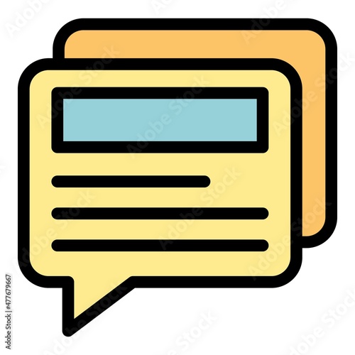 Chat actualization icon. Outline chat actualization vector icon color flat isolated