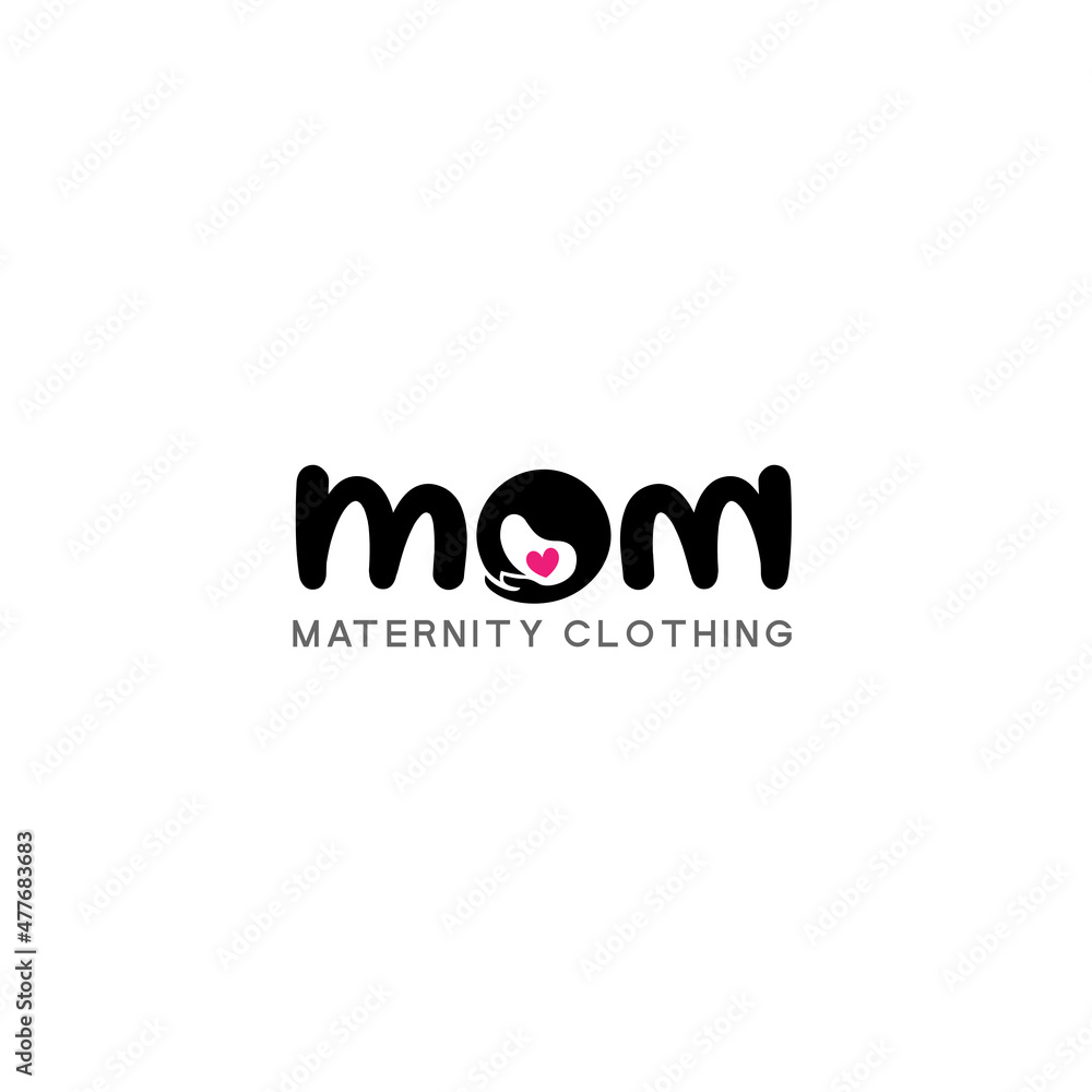 Flat silhouette MOM MATERNITY CLOTHING logo design