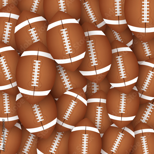American football ball pattern in sticker boom style. Vector stock illustration.