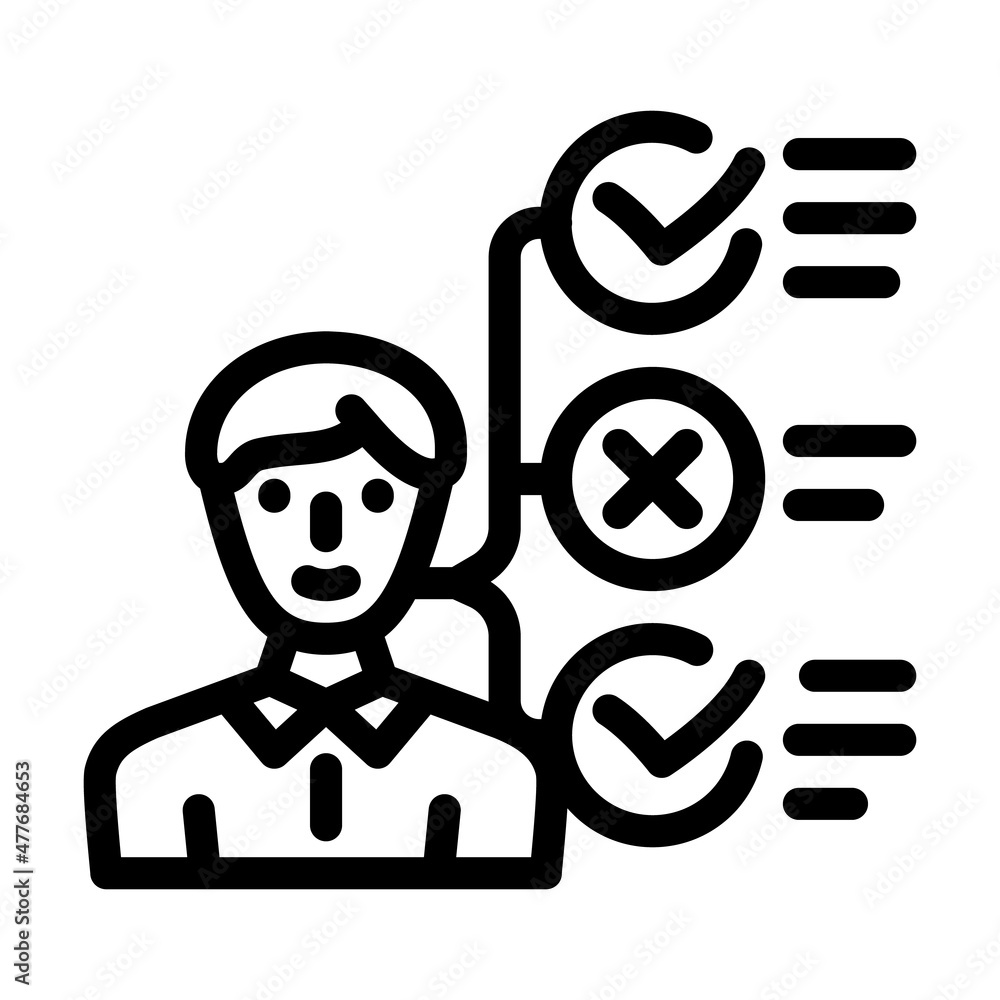choice of qualities line icon vector. choice of qualities sign. isolated contour symbol black illustration choice of qualities line icon vector. choice of qualities sign. isolated contour symbol black illustration