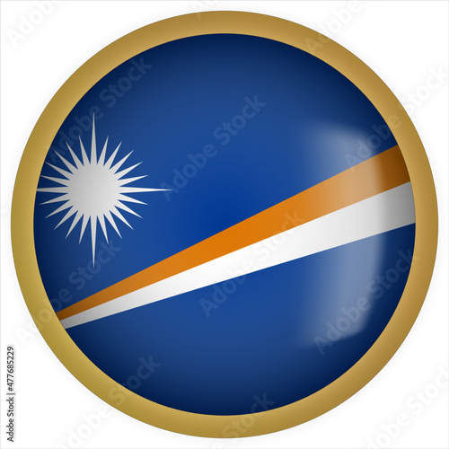 Marshall Islands 3D rounded Flag Button Icon with Gold Frame Free Download Marshall Islands 3D rounded Flag Button Icon with Gold Frame - GFXLoad
