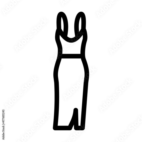 evening party dress line icon vector. evening party dress sign. isolated contour symbol black illustration