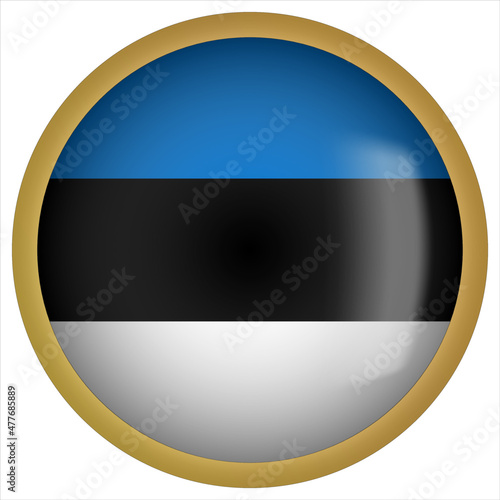 Estonia 3D rounded Flag Button Icon with Gold Frame Free Download Estonia 3D rounded Flag Button Icon with Gold Frame - GFXLoad