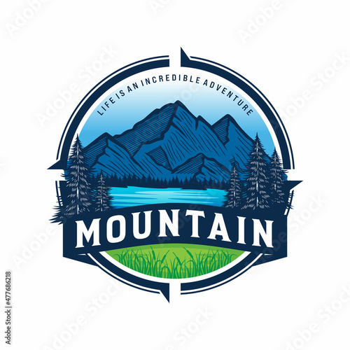 High Mountain icon Logo vector illustration design Template
