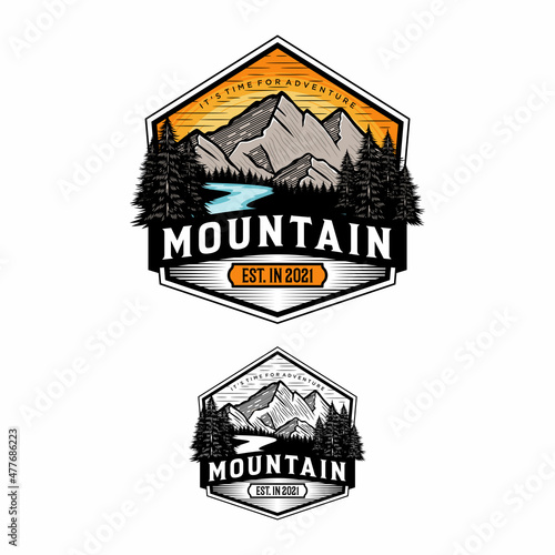 High Mountain icon Logo vector illustration design Template