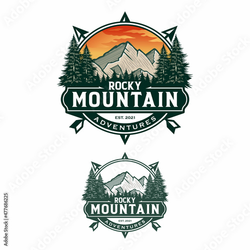 High Mountain icon Logo vector illustration design Template