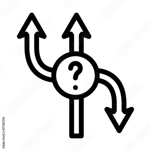 choice of direction line icon vector. choice of direction sign. isolated contour symbol black illustration