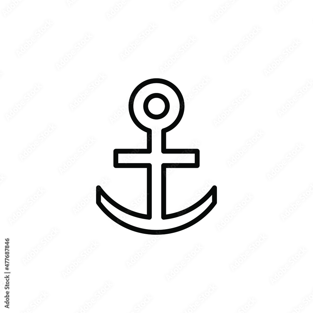 Anchor, Port Line Icon, Vector, Illustration, Logo Template. Suitable For Many Purposes Anchor, Port Line Icon, Vector, Illustration, Logo Template. Suitable For Many Purposes