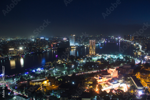 Beautiful view of the center of Cairo from the Cairo Tower in Cairo, Egypt